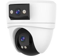 Caméra IP d'intérieur couleur avec vision nocturne, double objectif et mémoire de 64 Go