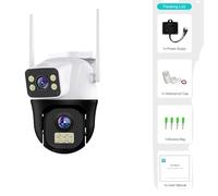 Caméra IP, double objectif, résolution 8 MP, 1/3", prise européenne