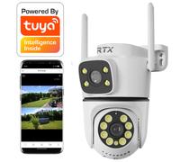 Caméra IP extérieure Tuya RTX, rotative, audio bidirectionnel, enregistrement SD, 2 objectifs