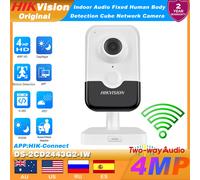Caméra IP Hikvision DS-2CD2443G2-IW 4MP WIFI Cube POE AcuSense avec détection d'intrusion par franchissement de ligne, audio bidirectionnel, H.265+ et vision nocturne IR pour vidéosurveillance