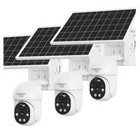 Caméra PTZ sans fil, Full HD 1080p, alimentée par énergie solaire, modèle triple