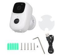 Caméra sans fil, rechargeable par batterie, caméra de sécurité domestique connectée en Wi-Fi, avec détection de mouvement, vision nocturne infrarouge, microphone et haut-parleur intégrés pour une util