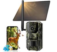 caméra sauvage 4G LTE avec app & détecteur de mouvement Caméra de surveillance solaire 2K extérieure avec carte SIM Batterie rechargeable 7800mAh Push d'alarme en temps réel Reconnaissance AI