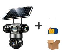 Caméra solaire 4G, pour une utilisation en extérieur, grand angle, caméra 4G avec carte de 128 Go