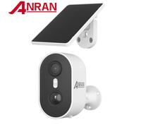 Caméra solaire ANRAN 2K 3MP 2,4 GHz sans fil WiFi, caméras de sécurité pour la maison et l'extérieur, détection PIR, vision nocturne couleur, alarme locale 2pcs Camera