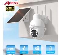 Caméra solaire ANRAN 4K 8MP, caméra WIFI 3K 5MP 2.4G, caméras extérieures à batterie, caméras de sécurité pour la maison, détection humaine PIR, vision nocturne couleur, audio bidirectionnel 8MP Solar