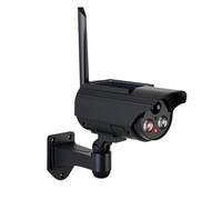 Caméra solaire factice-1,Noir,-Détecteur de mouvement LED puissante 3 modes IP65 anti-effraction-Caméra surveillance Aucunely