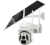 Caméra solaire Tellur Smart WiFi, P&T, 3 MP, 2K UltraHD, PIR, panneau solaire 20 W, blanc