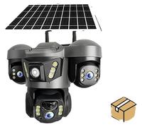 Caméra solaire, trois objectifs, connectivité 4G, caméra 4G sans carte SIM, connecteur Type-C, format PAL