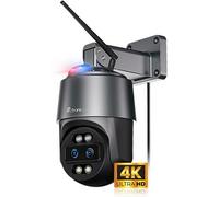 Caméra Surveillance 4K Extérieure Zoom 10X Double Objectif, Suivi Auto, WiFi 2,4/5GHz, Vision Nocturne Couleur, Détection IA, SD/Cloud/FTP