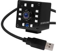 Caméra USB 1080P HD avec vision nocturne, dotée d'un boîtier métallique miniature