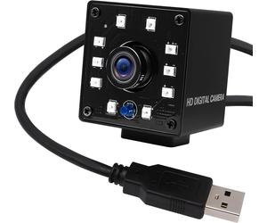 Caméra USB 1080P HD avec vision nocturne, dotée d'un boîtier métallique miniature