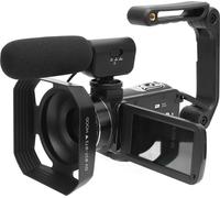 caméra vidéo 4K, écran tactile 3 pouces, vlog WLAN HD 56 MP avec microphone stabilisateur, objectif grand angle