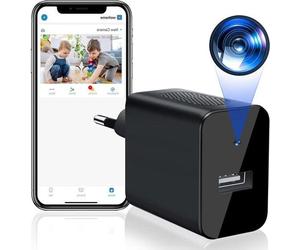 Caméra Wi-Fi HD 1080p : mini-caméra espion sans fil avec station de recharge et application