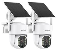 Caméras de surveillance extérieures, lot de 2 - Résolution 4MP 2,5K - Sans fil - Adaptées pour garage et hall d'entrée