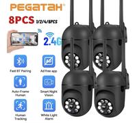 Caméras noires 2,4G 8MP, surveillance vidéo Wifi, protection de sécurité extérieure, moniteur de sécurité, zoom 5,0X, alarme de suivi à domicile, application O-Kam Pro