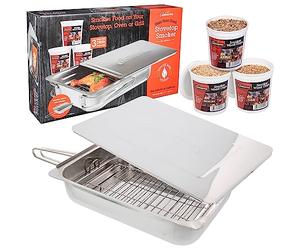 Camerons Fumoir pour cuisinière - Le fumoir Original en Acier Inoxydable avec 3 pintes de copeaux de Bois, CAM_SMKW3PTS_C31-CA