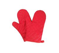 Camilife 2 pièces Gants de Four épais résistants à la Chaleur maniques Four à Micro-Ondes Gants de Cuisson Silicone antidérapant Rouge, Tissu, Largeur 18 cm Longueur 28 cm