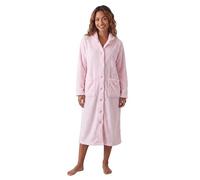 Camille Manteau d'intérieur en polaire texturée ultra douce | Robe de chambre chaude à col de luxe | Boutons et manches longues | Chaud et confortable toute la nuit | Peignoir d'automne ou d'hiver