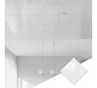 Cammeciso Carreaux De Plafond à DéColler Et à Coller,Dalles De Plafond Autocollantes en PVC,Dalles De Plafond Suspendu,éPaisseur 1.8 Mm,Peut êTre Coupé,pour Bureaux,Magasins,Ateliers