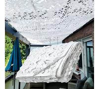 Camouflage Net Blanc 4x7m/13.1x22.9ft 2x3m 3x4m 3x5m 4x6m Filet de Camouflage Military Hunting Camping Pergola Shade Sail Camo Net for Outdoor Sun Theme Party Decoration Car Covers