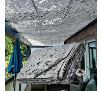 Camouflage Net Gris 6x8m/19.6x26.2ft 2x3m 3x4m 3x5m 4x6m 5x5m Military Hunting Camping Pergola Shade Sail Camo Net for Outdoor Sun Theme Party Decoration Car Covers