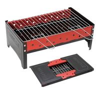 Camp-Gear - Barbecue - Compacte - Charbon de bois - Noir/Rouge