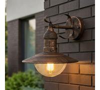 Lampe d'extérieur Applique murale d'extérieur E27 patio lamp noir or, métal plastique, 1x douille E27, L x H x P 24 x 25,6 x 27,2 cm