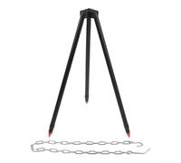 Campfire Trépied de cuisine en aluminium, support de barbecue réglable en hauteur avec chaîne pour camping en plein air, support trépied portable avec sac, noir