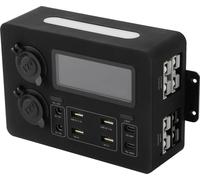 Camping-car/caravane - Mini-boîtier de distribution électrique mural - Ports USB et PD - 12 V CC - Panneau de recharge - Affichage LED - Noir