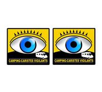 Camping-Caristes Vigilants - 2 Stickers De 10cm - Sticker/Autocollant