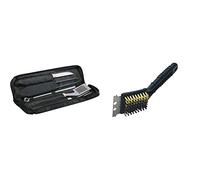 Campingaz 205829 Set d'Ustensiles 4 Pièces en Sacoche & Cepillo Plástico 2 en 1 2000032607 Noir 21.5 x 7 x 5 cm
