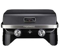 Campingaz Attitude 2100 LX Barbecue gaz de table, transportable, 2 brûleurs acier, puissance 5kW, barbecue gaz de camping avec grille maintien au chaud, thermomètre, grille de cuisson fonte et plancha