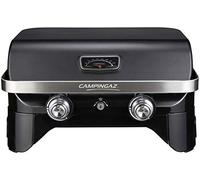 Campingaz Attitude 2100 LX Barbecue gaz de table, transportable, 2 brûleurs acier, puissance 5kW, barbecue gaz de camping avec grille maintien au chaud, thermomètre, grille de cuisson fonte et plancha