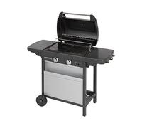 Campingaz Barbecue à Gaz Class 2 LX Vario, 2 Brûleurs, Puissance 7.5kW, Grille et Plancha en Acier Double Emaillage, 2 Tablettes Latérales, Gris/Noir