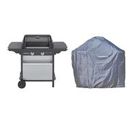 Campingaz Barbecue à Gaz Class 2 LX Vario, 2 Brûleurs, Puissance 7.5kW, Grille et Plancha en Acier Double Emaillage, 2 Tablettes Latérales & Cover Barbecue Premium M, Housse étanche revêtue PU