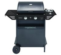 Campingaz Xpert 200 LS Plus Rocky BBQ à gaz en pierre de lave, chariot BBQ avec 2 brûleurs et 1 brûleur lat., couvercle + thermomètre, plateau lat. rabattable, pot. 8,200 kW + 2,1 kW brûleur lat.