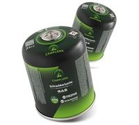 CAMPLORA Lot de 2 cartouches de gaz de 450 g compatibles avec barbecue à gaz Weber série Q100/1000, propane et butane, cartouche à visser avec filetage pour réchaud de camping, cartouches de gaz