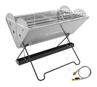 CAMPLUX Barbecue Portable 2-en-1 Gaz & Charbon, Grille 365x250mm pour Jardin, Pique-nique, Camping - FG14GS
