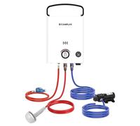 CAMPLUX First 5 Litres Chauffe-Eau à Gaz avec Pompe, LPG, 50mbar, Poignée Réglable, pour Douche Extérieure, Camping, F5 Pro-DE