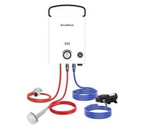CAMPLUX First 5L Chauffe-Eau à Gaz Portable avec Pompe à Eau, Butane (28-30 mbar)/ Propane (37 mbar), pour Douche Extérieure/Camping/Caravaning, F5 Pro