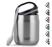 Campo Libre.® LOTTA - Thermos Alimentaire Chaud & Froid - Boite Repas Isotherme avec Cuillère - Gamelle Isotherme Adulte ou Bébé, Travail, Bureau, École, Camping - Facile à transporter. Inox, 600ml