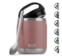 Campo Libre.® LOTTA - Thermos Alimentaire Chaud & Froid - Boite Repas Isotherme avec Cuillère - Gamelle Isotherme Adulte ou Bébé, Travail, Bureau, École, Camping - Facile à transporter. Rose, 600ml