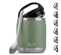 Campo Libre.® LOTTA - Thermos Alimentaire Chaud & Froid - Boite Repas Isotherme avec Cuillère - Gamelle Isotherme Adulte ou Bébé, Travail, Bureau, École, Camping - Facile à transporter. Vert, 600ml