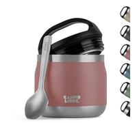 Campo Libre.® LOTTA - Thermos Alimentaire Chaud & Froid - Boite Repas Isotherme avec Cuillère - Gamelle Isotherme Adulte ou Bébé, Travail, Bureau, École, Camping - Facile à transporter. Rose, 400ml