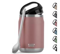 Campo Libre.® LOTTA - Thermos Alimentaire Chaud & Froid - Boite Repas Isotherme avec Cuillère - Gamelle Isotherme Adulte ou Bébé, Travail, Bureau, École, Camping - Facile à transporter. Rose, 800ml