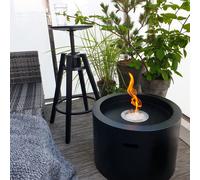 Campo24 bac à feu éthanol Summer 47,5x32,5cm blanc/noir | Foyer design Indoor & Outdoor | Poêle à bioéthanol Cheminée de table Colonne de feu