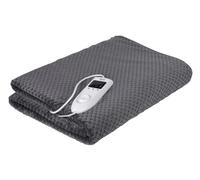 Camry CR 7416 Couverture Chauffante Électrique 150×100 cm - Lavable, Minuterie 1-10 h, 5 Niveaux de Chaleur, Arrêt Automatique, Tissu Coral Fleece, 2×60W - Gris