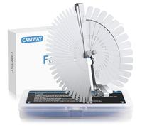 CAMWAY Jauge d'épaisseur Conique 32 Lames Feeler Gauge Jeu de Cale Mecanique + Jauge d'Épaisseur Coudée de 45º 16 Lames Tout en Acier Inoxydable avec Métrique/Impérial Unité