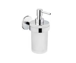 Cana porte-savon liquide à coller en verre et chromé chromé 76x136x165 mm - LAUFEN H3831320040001